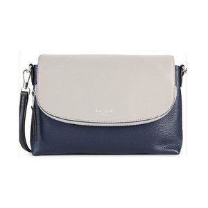 Kate Spade Polly Large Flap Blazer blue crossbody NWT
